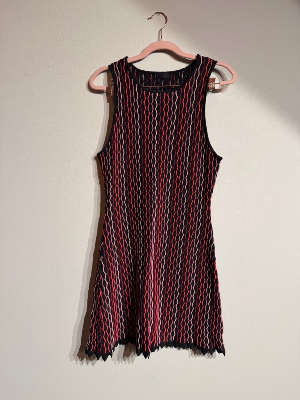 NBD Pink and Black Patterned Sleeveless Mini Dress